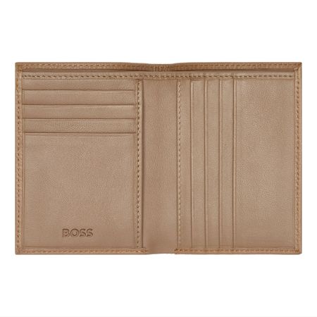 BOSS Folding card holder Classic Grained Camel