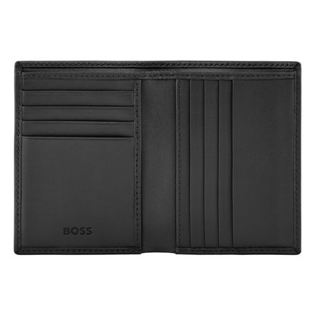 BOSS Folding card holder Double B Saffiano Black