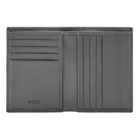 HLE526H-3 BOSS Folding card holder Double B Saffiano Grey