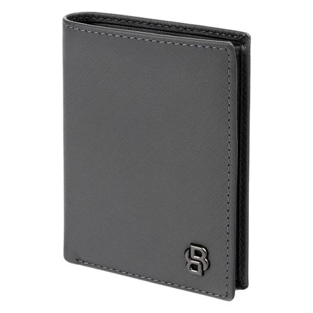 HLE526H-4 BOSS Folding card holder Double B Saffiano Grey