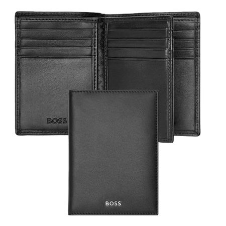BOSS Card holder trifold Classic Smooth Black