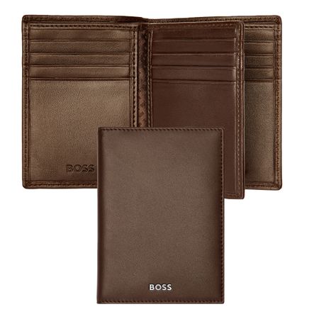 BOSS Trifold card holder Classic Smooth Brown