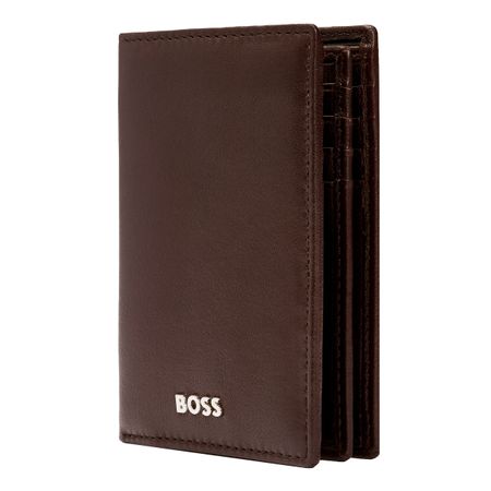 HLF403Y-5 BOSS Trifold card holder Classic Smooth Brown