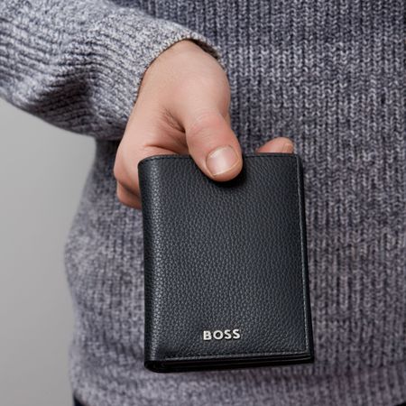 BOSS Card holder Trifold Classic Grained Black