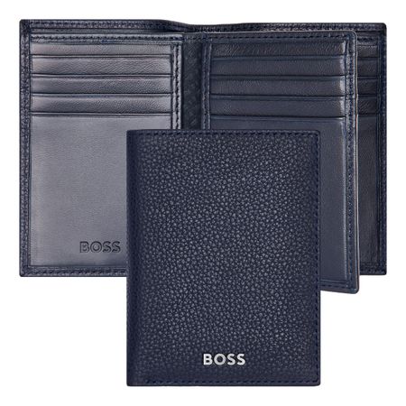 BOSS Card holder Trifold Classic Grained Navy