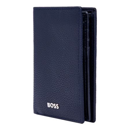 HLF416N-4 BOSS Card holder Trifold Classic Grained Navy