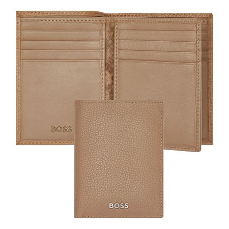 BOSS Card holder trifold Classic Grained Camel