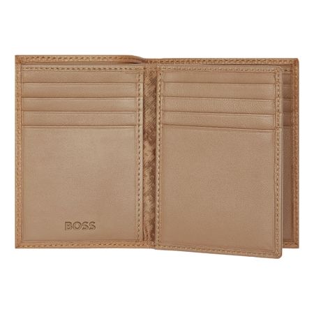 BOSS Card holder trifold Classic Grained Camel