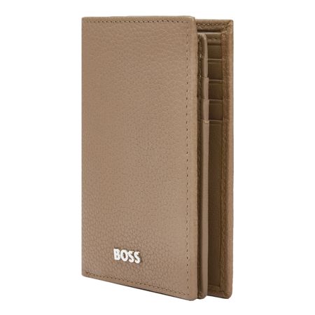 BOSS Card holder trifold Classic Grained Camel