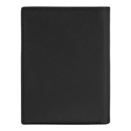 HLF526A-7 BOSS Card holder with flap Double B Saffiano Black