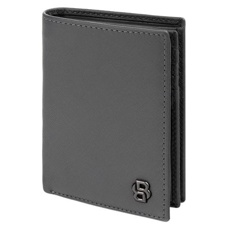 BOSS Card holder with flap Double B Saffiano Grey