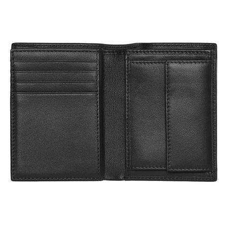 HLG403A-3 BOSS Card holder with flap and money pocket Classic Smooth Black