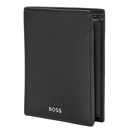 HLG403A-4 BOSS Card holder with flap and money pocket Classic Smooth Black