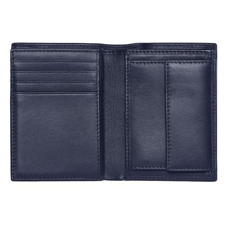 BOSS Card holder with flap and money pocket Classic Grained Navy