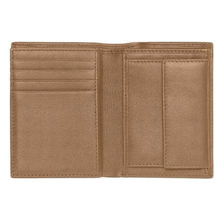 HLG416X-3 BOSS Card holder with flap and money pocket Classic Grained Camel