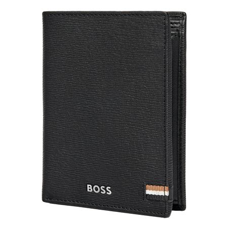 BOSS Card holder with flap and money pocket Iconic Black