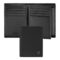 BOSS Card holder with flap and money pocket Double B Saffiano Black