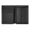 BOSS Card holder with flap and money pocket Double B Saffiano Black