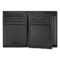 BOSS Card holder with flap and money pocket Double B Saffiano Black