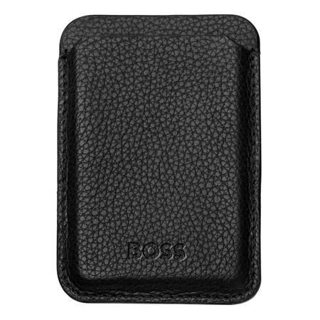 BOSS Card holder with Magnet Mobile Classic Grained Black