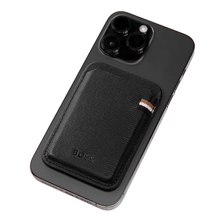 BOSS Card holder with Magnet Mobile Iconic Black