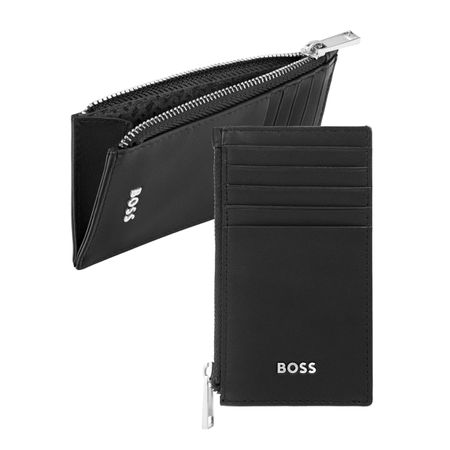 BOSS Card holder zip Classic Smooth Black