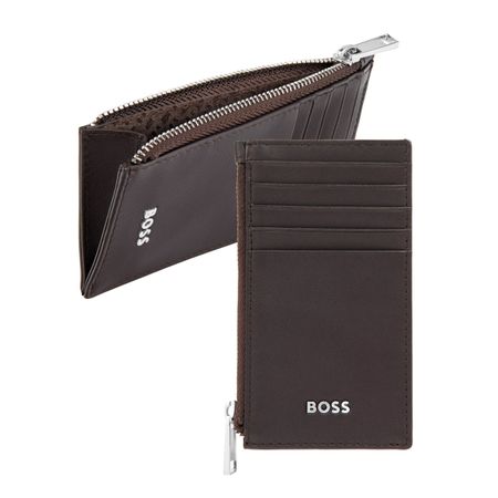 BOSS Card holder zip Classic Smooth Brown