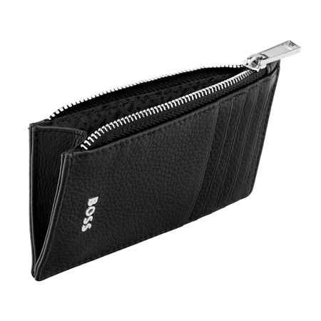 HLK518A-3 BOSS Card holder zip Classic Grained Black