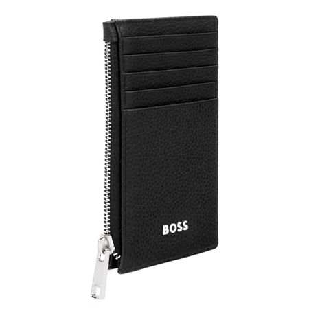 HLK518A-4 BOSS Card holder zip Classic Grained Black