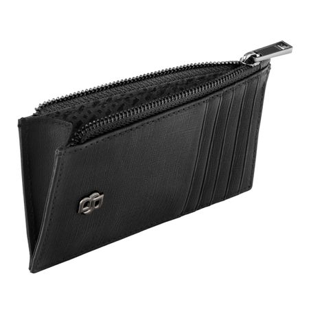 BOSS Card holder zip Double B Saffiano Black