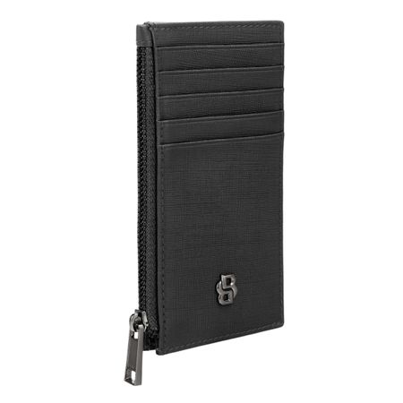 BOSS Card holder zip Double B Saffiano Black