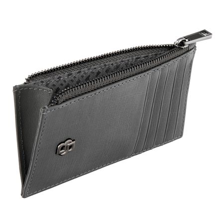 BOSS Card holder zip Double B Saffiano Grey