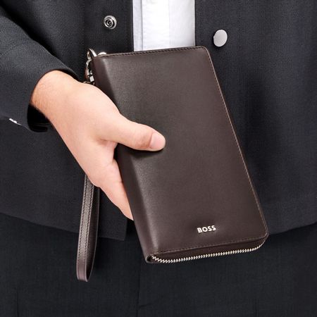 BOSS Travel wallet Classic Smooth Brown