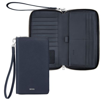 BOSS Travel wallet Classic Grained Navy