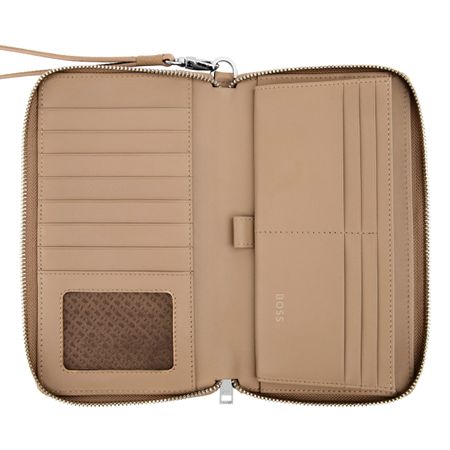 BOSS Travel wallet Classic Grained Camel