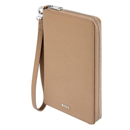 BOSS Travel wallet Classic Grained Camel