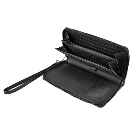 HLL526A-4 BOSS Travel wallet Double B Saffiano Black