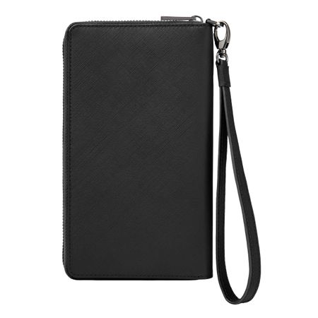 HLL526A-7 BOSS Travel wallet Double B Saffiano Black
