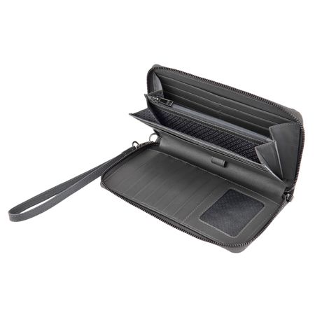 HLL526H-4 BOSS Travel wallet Double B Saffiano Grey