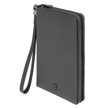 HLL526H-5 BOSS Travel wallet Double B Saffiano Grey