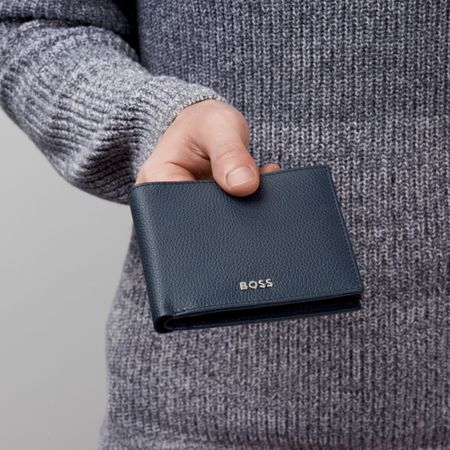HLM416N-5 BOSS Money wallet Classic Grained Navy