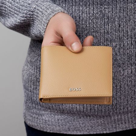 HLM416X-6 BOSS Money wallet Classic Grained Camel