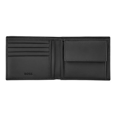 HLM526A-3 BOSS Money wallet Double B Saffiano Black