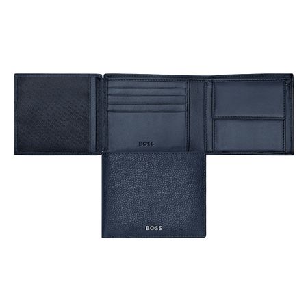 BOSS Money wallet with flap Classic Grained Navy