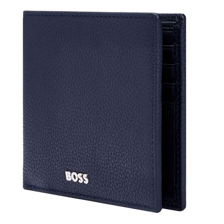HLN416N-5 BOSS Money wallet with flap Classic Grained Navy