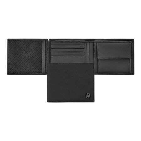 BOSS Money wallet with flap Double B Saffiano Black