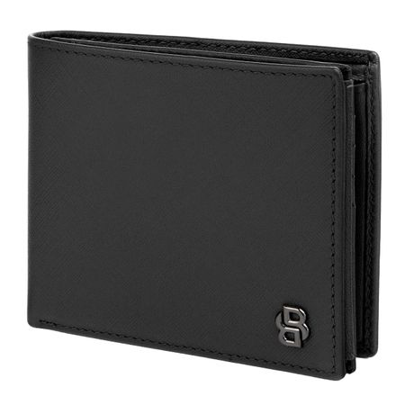 HLN526A-5 BOSS Money wallet with flap Double B Saffiano Black