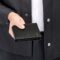 HLN526A-6 BOSS Money wallet with flap Double B Saffiano Black