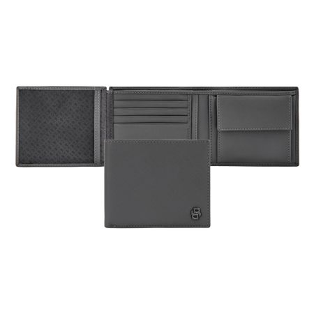 BOSS Money wallet with flap Double B Saffiano Grey