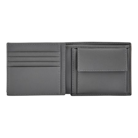 HLN526H-3 BOSS Money wallet with flap Double B Saffiano Grey